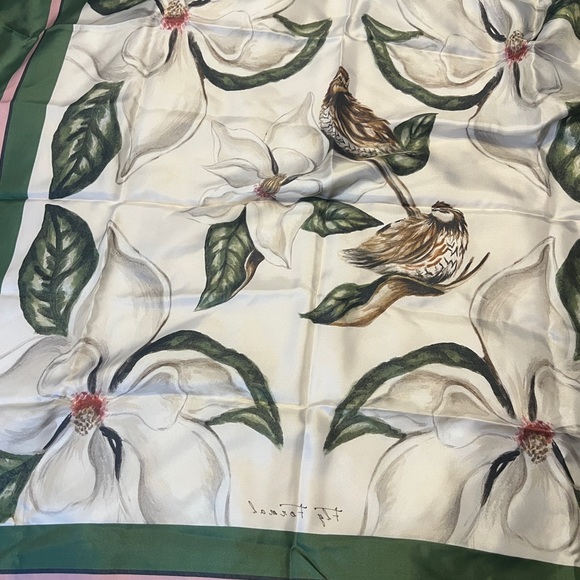 NWOT Fly Formal Quail & Magnolia Silk Scarf - Picture 3 of 8